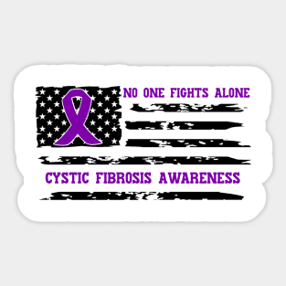 No One Fights Alone Cystic Fibrosis Awareness Sticker